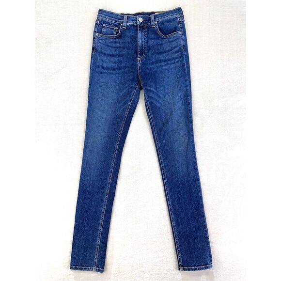 Rag & Bone Skinny Jeans Womens 28 High Rise Dark Wash Stretch Made‎ in USA - Picture 1 of 11